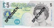 front of 5 pound note