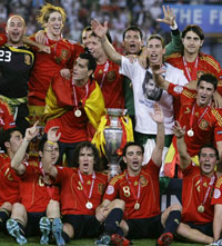 L'équipe de football d'Espagne championne d'Europe